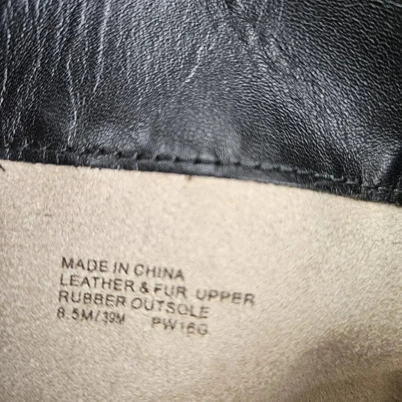 Michael Kors Black Faye Bootie Genuine Rabbit Fur and Suede Stilleto Size 8.5 M - Picture 6 of 9